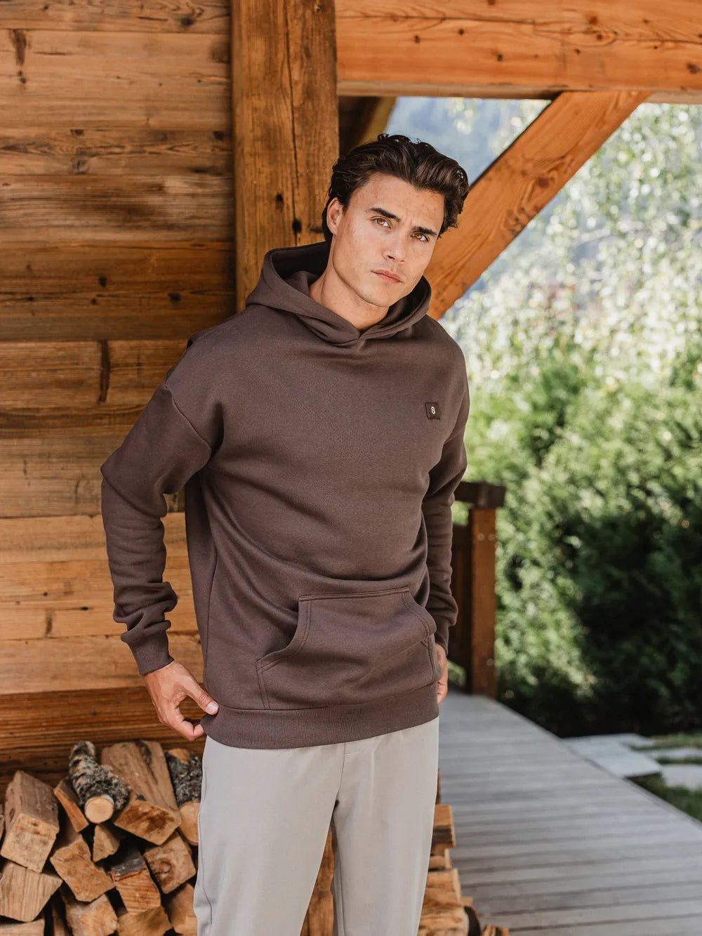 Brown Signature Oversized Hoodie