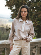Melange Brown Oversized Polo