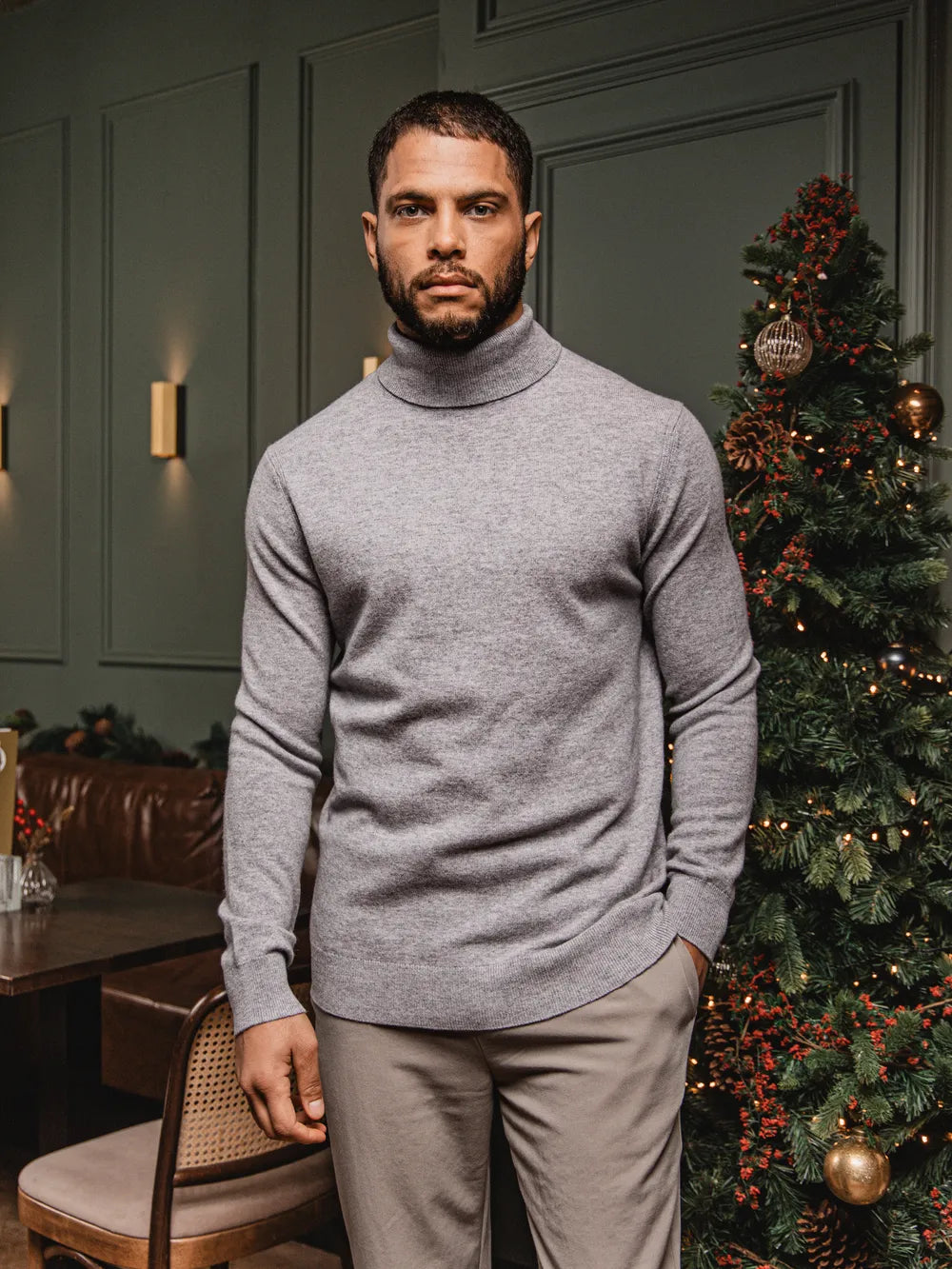 Grey Wool Turtleneck