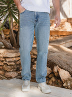 Washed Damaged Denim Jeans