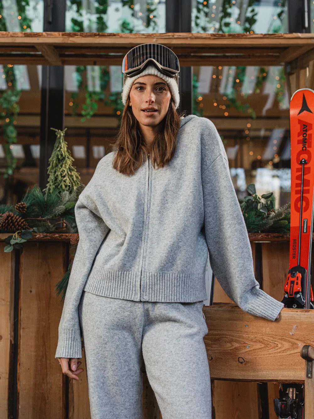 Grey Knitted Zip Vest