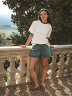 Creme Collar Femme T-shirt