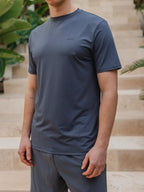 Grayish Blue Basic Sport T-shirt