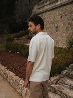 Beige Structure Summer V-Polo