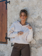 Creme Knit Oversized Hoodie