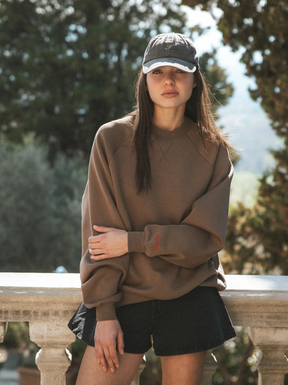 Brauner Oversize-Pullover für Damen