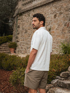 Creme Flower Summer Polo