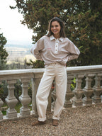 Melange Brown Oversized Polo