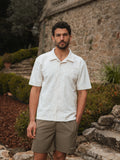 Creme Flower Summer Polo