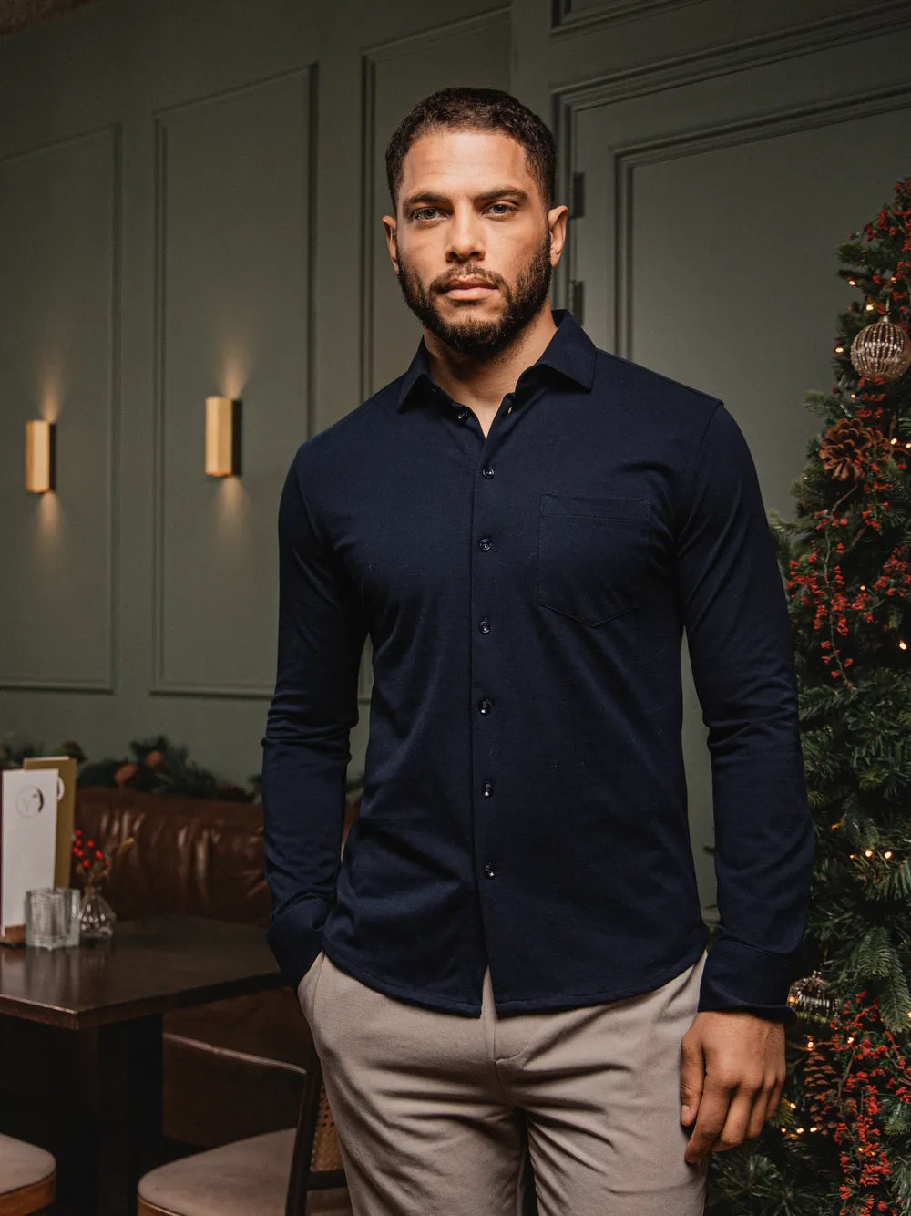 Navy Business Pocket Shirt