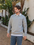 Grauer Oversize-Polo-Pullover