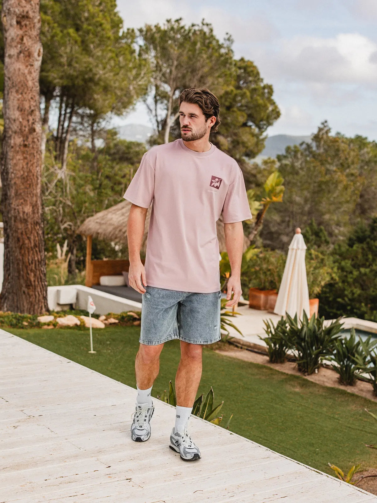 Old Pink Olive Oversized T-Shirt