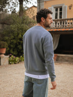 Blue Oversized Basic Sweater
