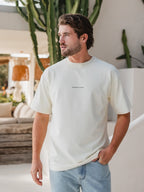 Pastel Yellow La Hora Label Oversized T-shirt