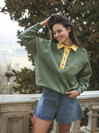 Green Femme Polo Sweater