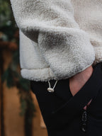 White Teddy Half Zip Sweater