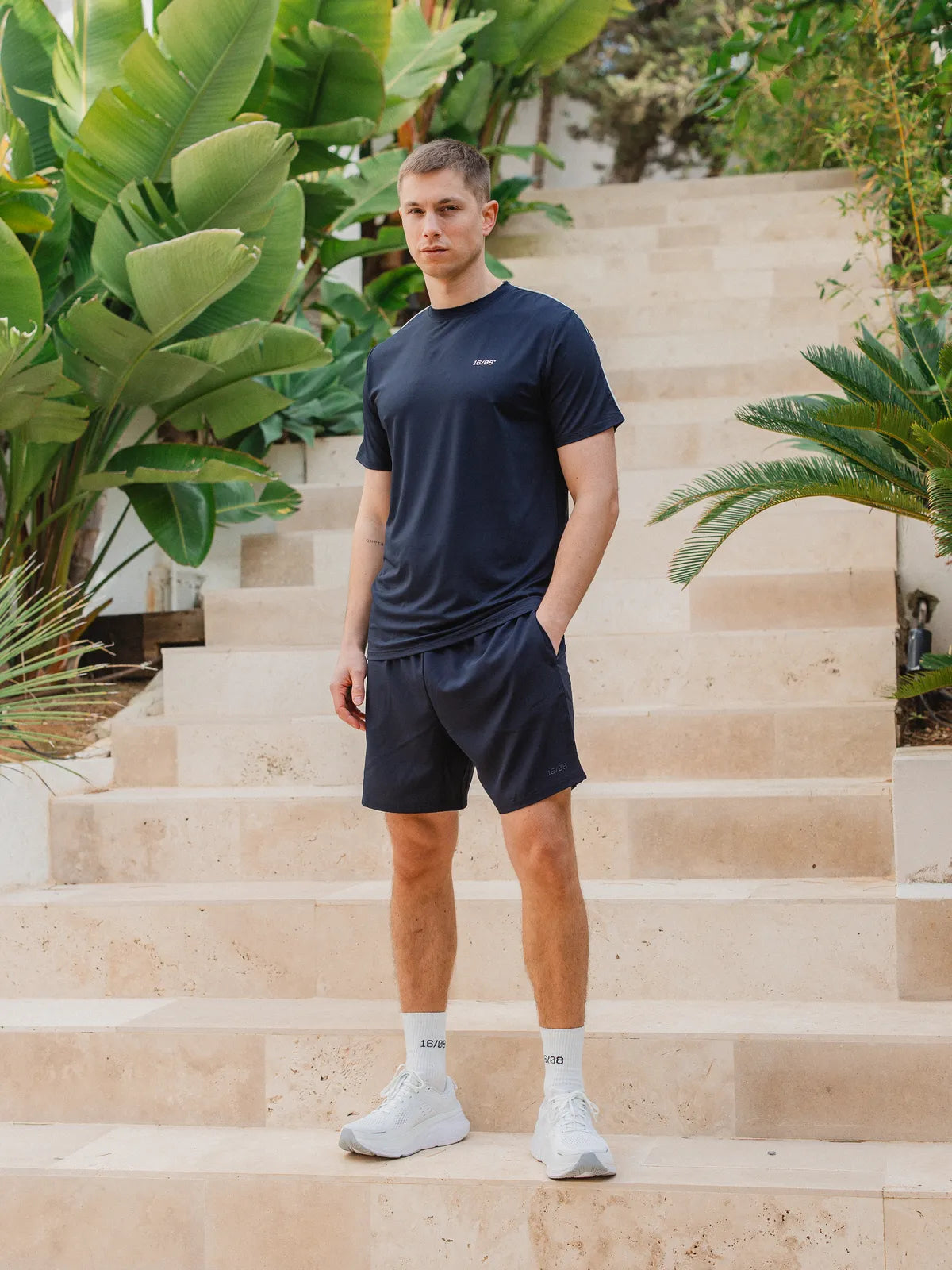 Navy Stitched Sport T-shirt