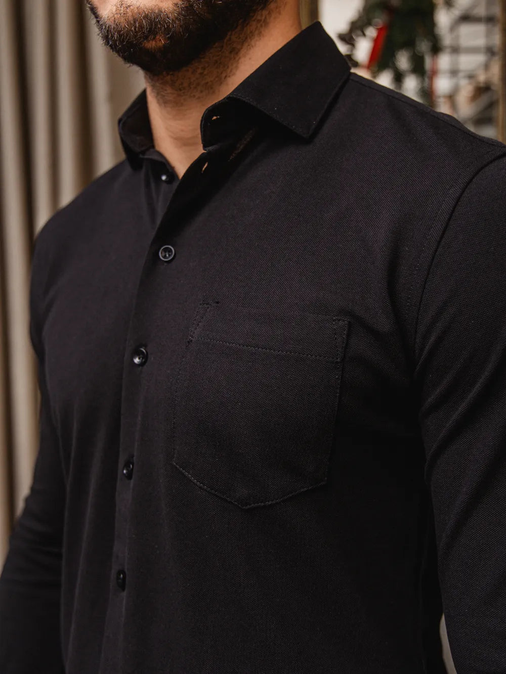 Black Business Pocket Shirt