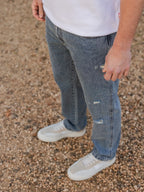 New Washed Blue Damaged Jeans