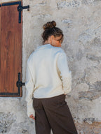 Off White Detail Polo Sweater
