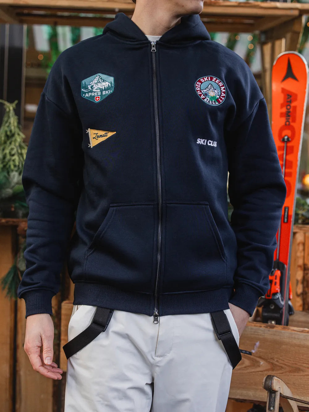 Navy Oversized Ski Club Vest