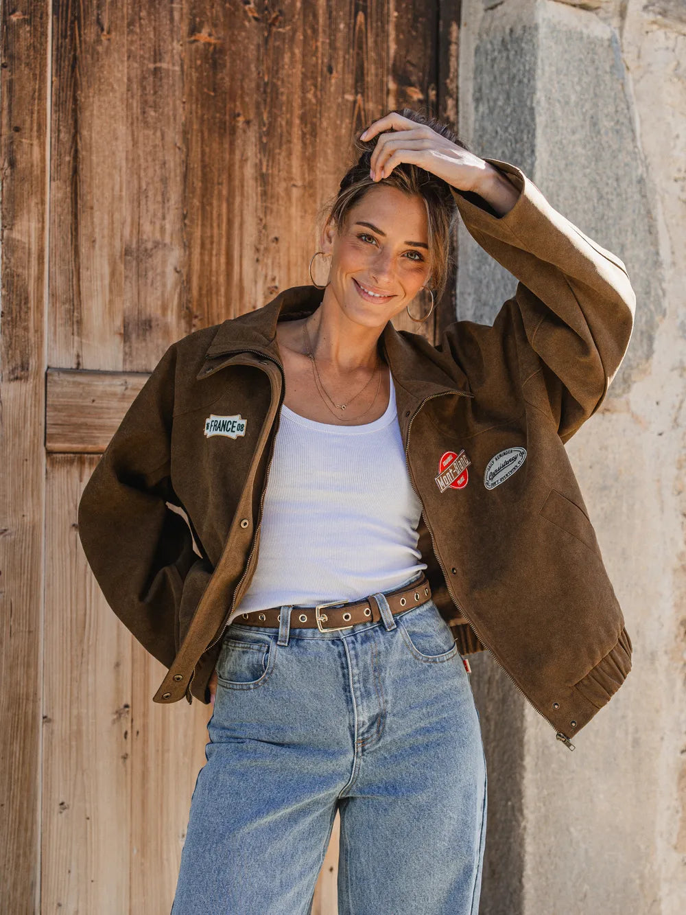 Brown Suede Oversized Jacket