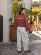 Red Amor Oversized Polo Sweater