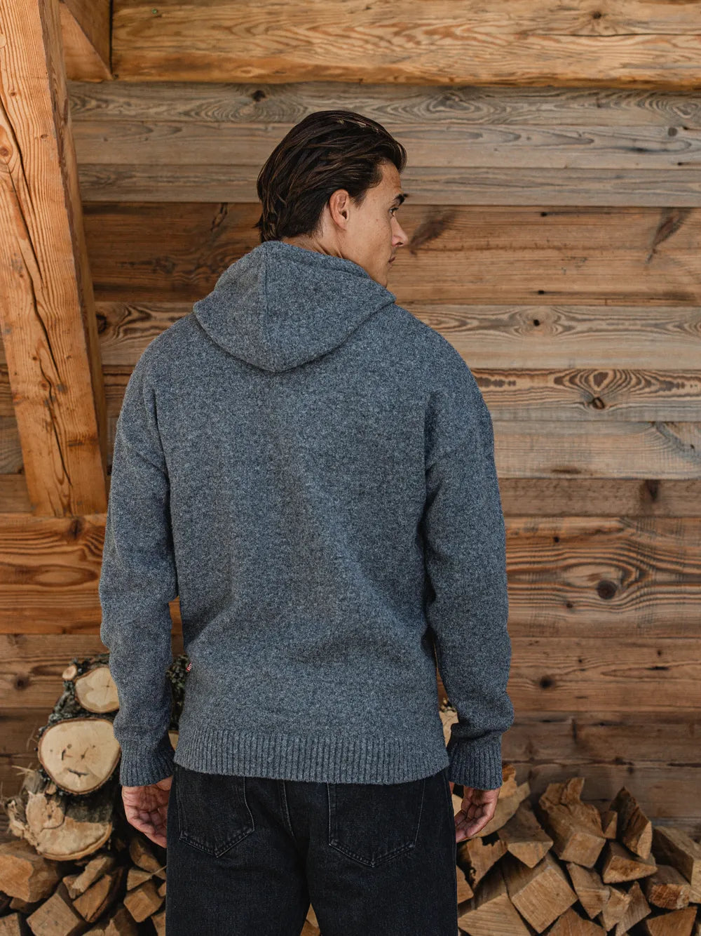 Dark Grey Knit Hoodie