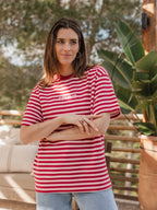 Pink Stripe Femme T-shirt