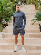 Grayish Blue Sport Half Zip