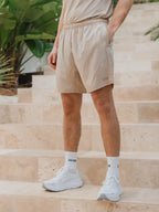 Beige Basic Sport Short