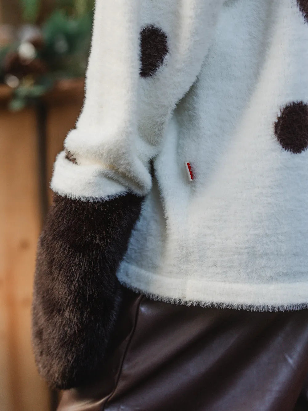 White Soft Polka Dot Sweater