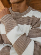 Beige Stripe Knit Sweater