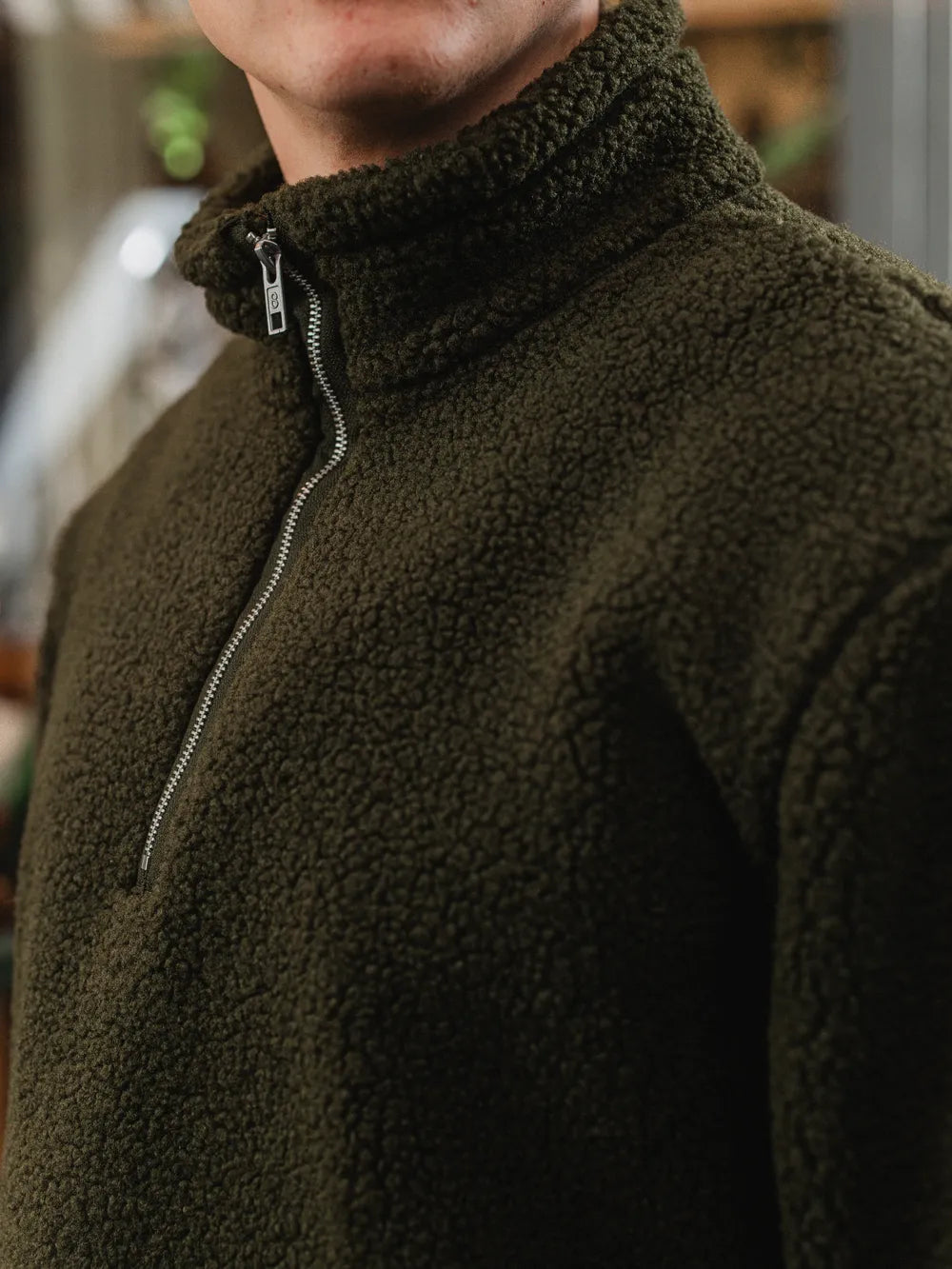 Army Teddy Half Zip Sweater