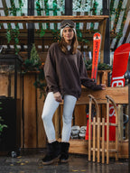 Brauner Ski Coach Oversize-Pullover