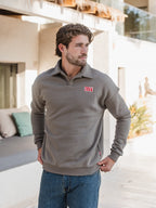 Brown V-Neck Polo Sweater