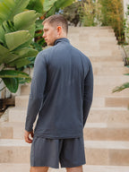 Grayish Blue Sport Half Zip