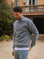 Blue Oversized Basic Sweater