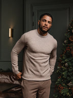 Beige Wool Crewneck Pullover