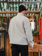 White Teddy Half Zip Sweater