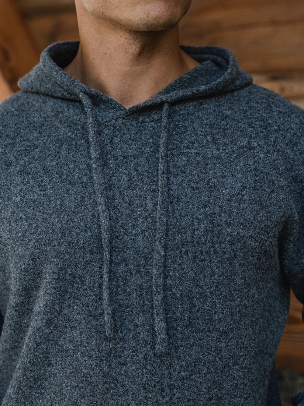 Dark Grey Knit Hoodie