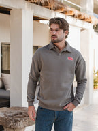 Brown V-Neck Polo Sweater