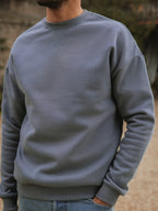 Blue Oversized Basic Sweater
