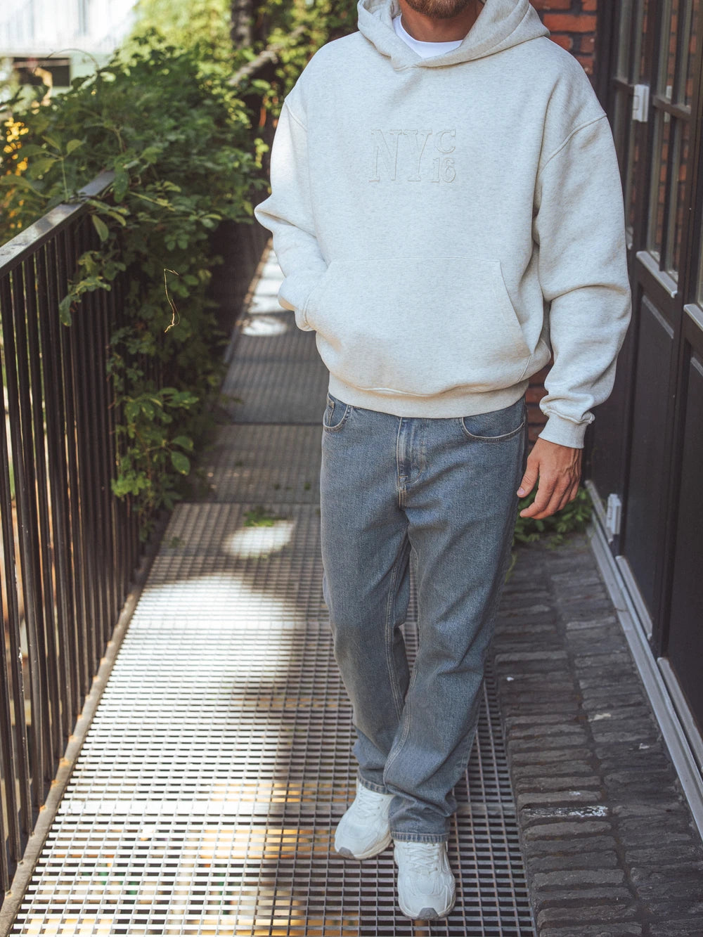 Light Grey NY Boxy Hoodie