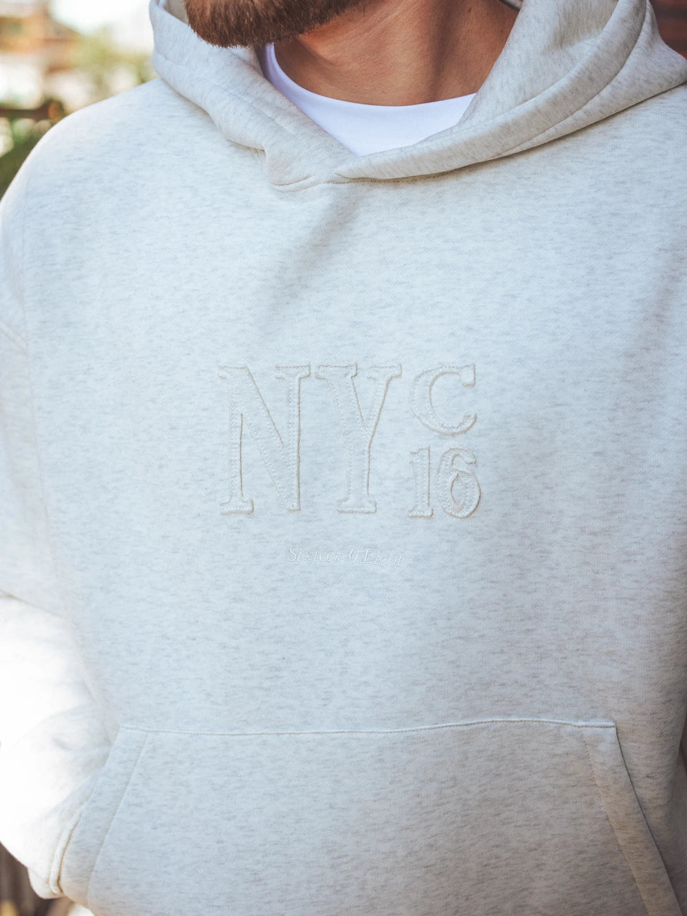 Light Grey NY Boxy Hoodie