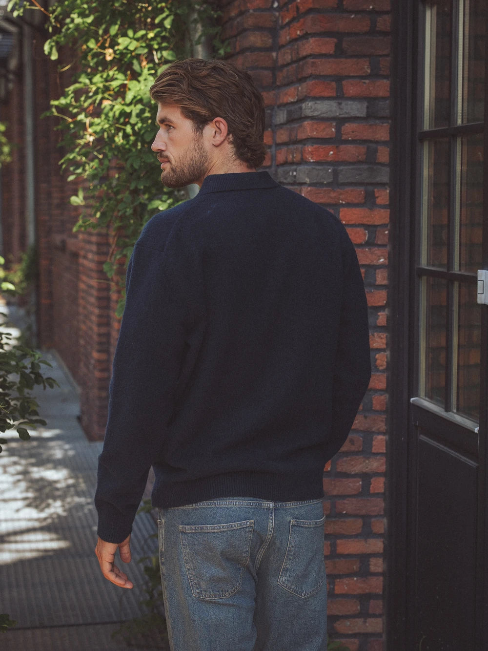 Navy Zipper Knit Sweater