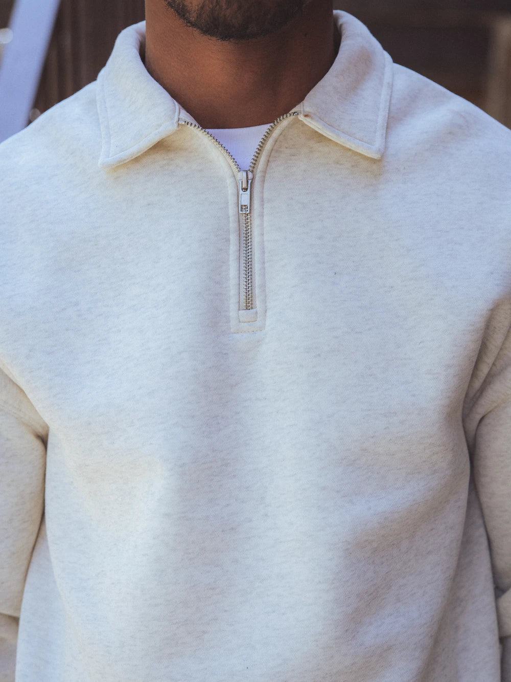 Grey Oversized Zipper Sweater