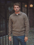 Brown V-Neck Knit Sweater