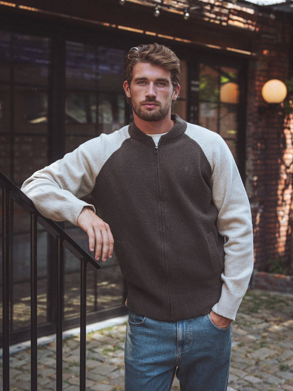 Brown Knitted Raglan Vest