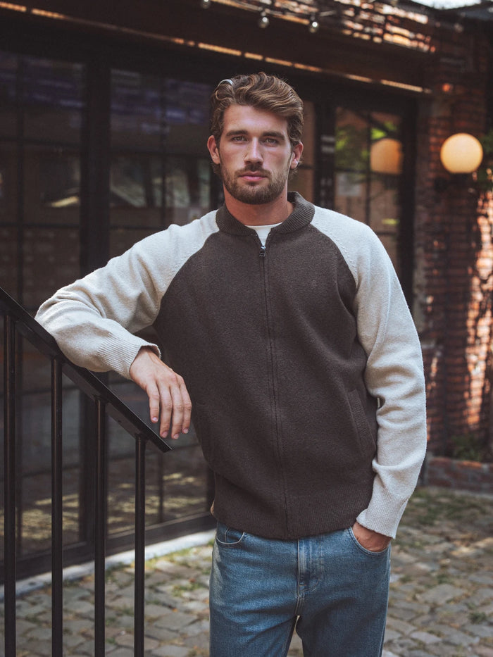 Brown Knitted Raglan Vest